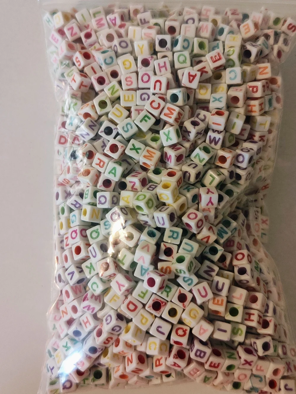 Mixed Faceted & Alphabet Beads- NWOT